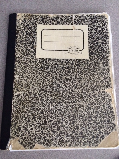 Photo // Charlotte Gibson Cadeem Gibbs' composition notebook from his first sentence inside Rikers Island. 